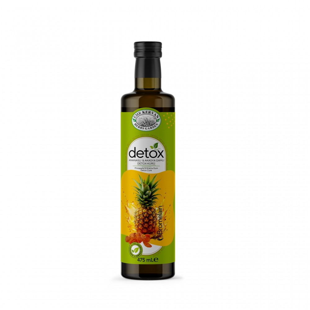 Emr Kervan Herbs Garden Ananaslı (Bromelain) ve Akasya Gam lı Detox Kürü 475mL